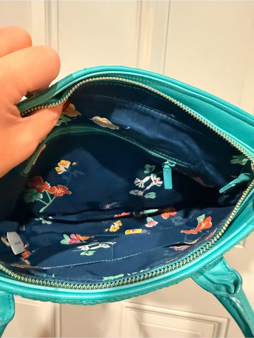 Vera Bradley Teal Quilted Crossbody Satchel